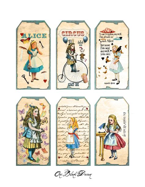 Printable Alice In Wonderland Tags